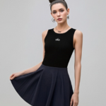 Stretchy striped slim-fit cropped sports top, high-elastic yoga sports tank top
