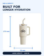 Large 316 Stainless Steel Insulated Tumbler – Travel Cup with Handle - Image 6