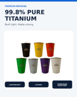 99.8% Pure Titanium Tumbler – Lightweight Colorful Reusable Cup - Image 2