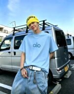3D Embossed Logo Oversized Drop Shoulder T-Shirt, Heavyweight Long Staple Cotton Crew Neck Casual Sports Tee For Men Women - Image 10