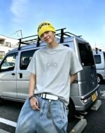 3D Embossed Logo Oversized Drop Shoulder T-Shirt, Heavyweight Long Staple Cotton Crew Neck Casual Sports Tee For Men Women - Image 5