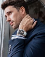 German Automatic Tourbillon Watch for Men – Transparent Skeleton Mechanical Timepiece