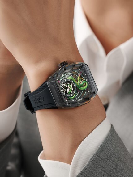 Bonest Gatti Green Snake Skeleton Automatic Watch – Crystal Tonneau Case