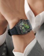 Bonest Gatti Green Snake Skeleton Automatic Watch – Crystal Tonneau Case - Image 3