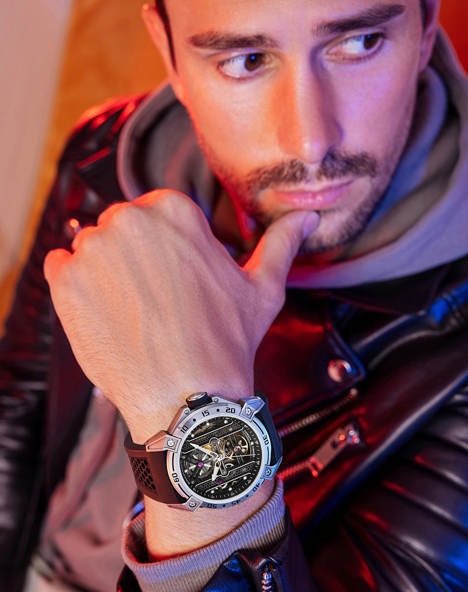 5 Bonest Gatti Men’s Skeleton Automatic Sports Watch – Silicone Strap - Image 1